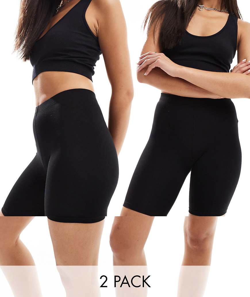 ASOS DESIGN - Basic-Leggings-Shorts in Schwarz im 2er-Pack ASOS DESIGN - Basic-Leggings-Shorts in Schwarz im 2er-Pack von ASOS DESIGN