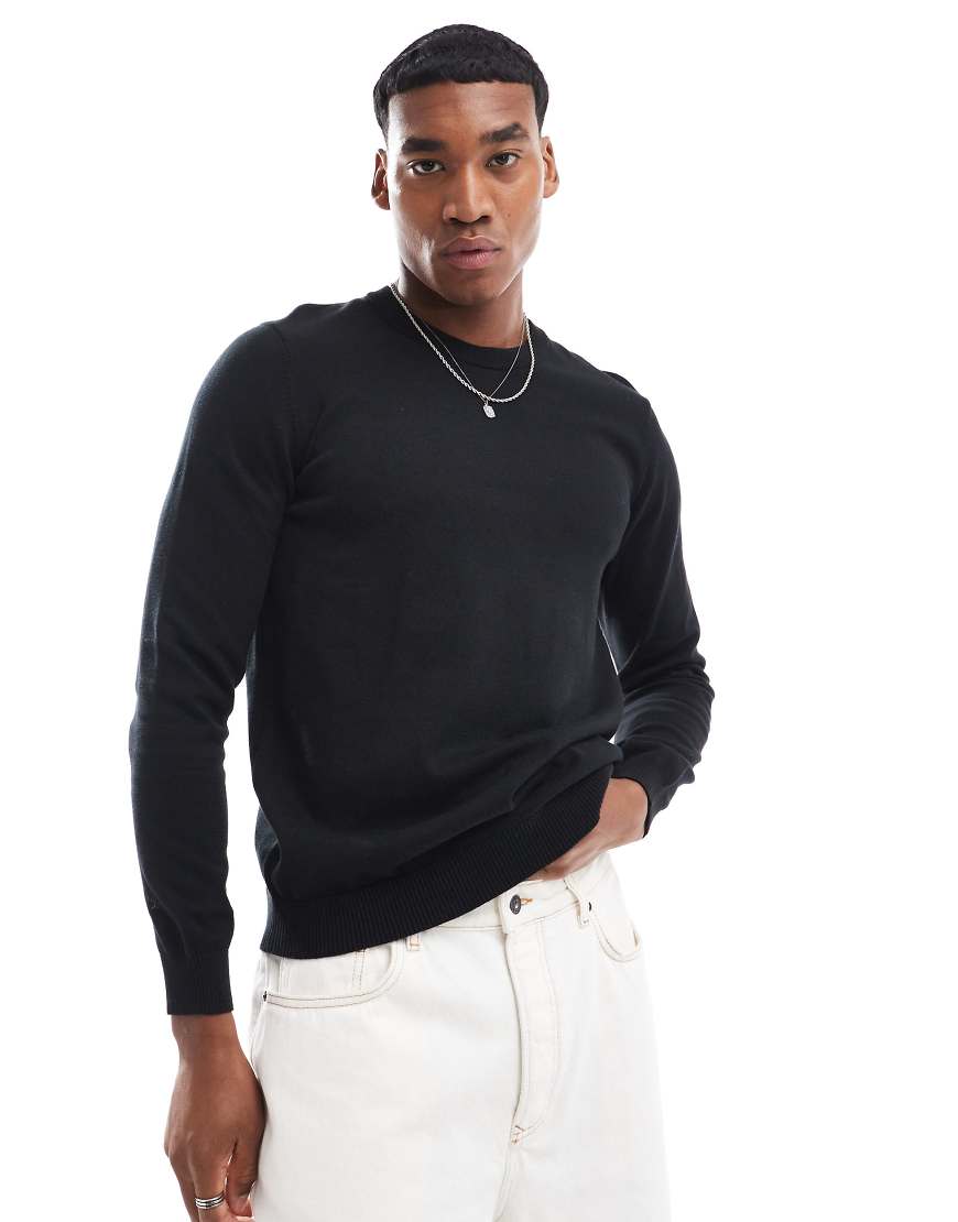 ASOS DESIGN - Basic-Strickpullover in Schwarz ASOS DESIGN - Basic-Strickpullover in Schwarz von ASOS DESIGN