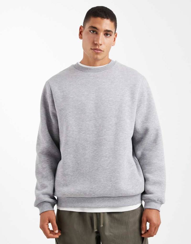 ASOS DESIGN - Basic-Sweatshirt in Grau meliert von ASOS DESIGN
