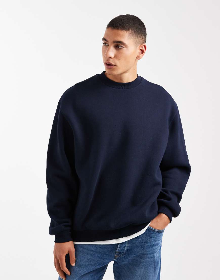 ASOS DESIGN - Basic-Sweatshirt in Marineblau mit Oversize-Schnitt von ASOS DESIGN