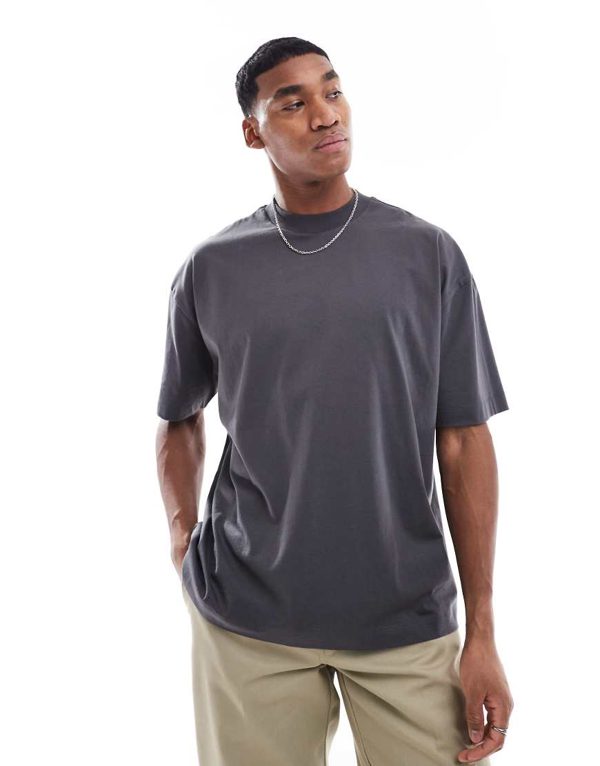 ASOS DESIGN - Basic-T-Shirt in Anthrazit mit Oversize-Schnitt-Grau von ASOS DESIGN