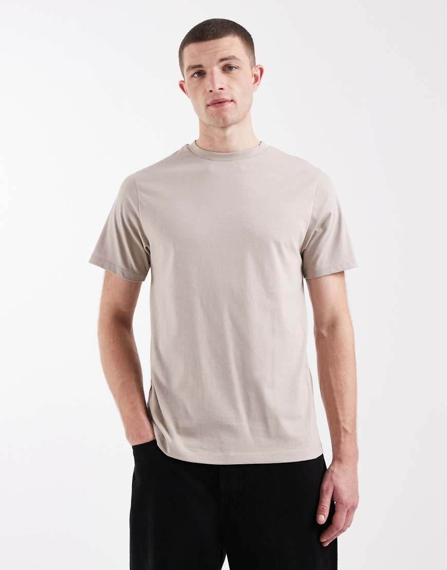 ASOS DESIGN - Basic-T-Shirt in Beige mit Rundhalsausschnitt-Neutral von ASOS DESIGN