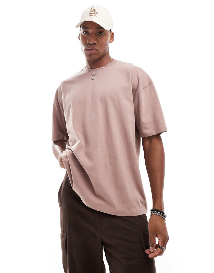 ASOS DESIGN - Basic-T-Shirt in Braun mit Oversize-Schnitt von ASOS DESIGN
