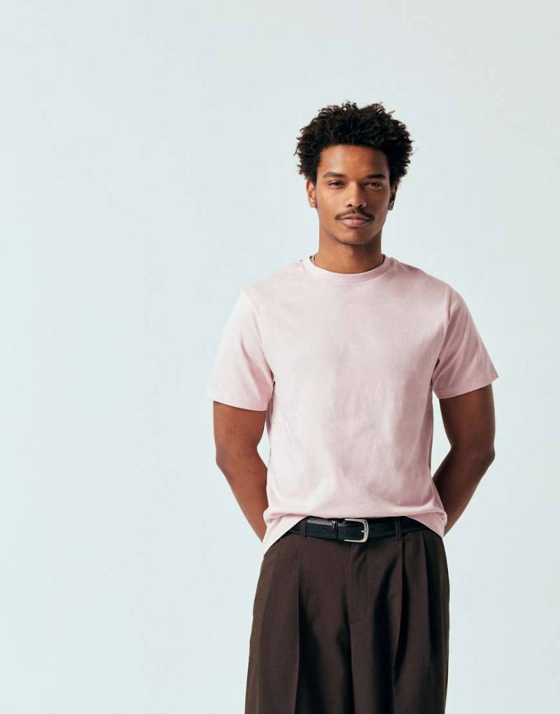 ASOS DESIGN - Basic-T-Shirt in Hellrosa mit Regular-Fit-Schnitt von ASOS DESIGN
