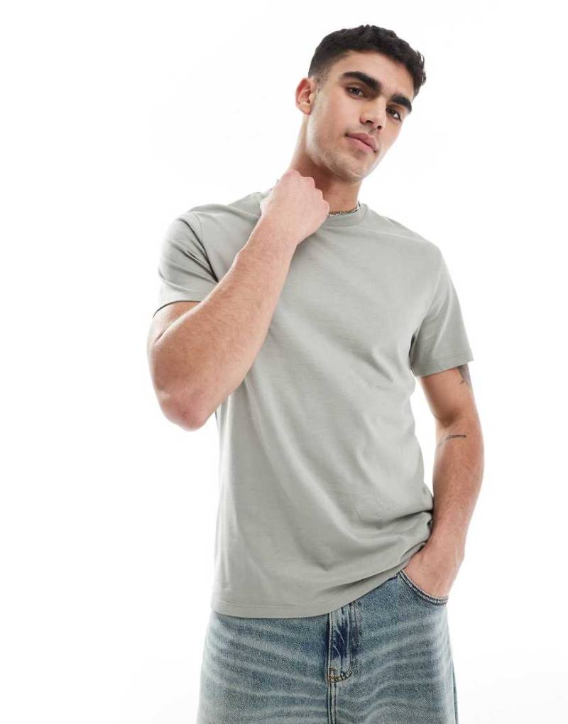 ASOS DESIGN - Basic-T-Shirt in Khaki mit Rundhalsausschnitt-Grün von ASOS DESIGN