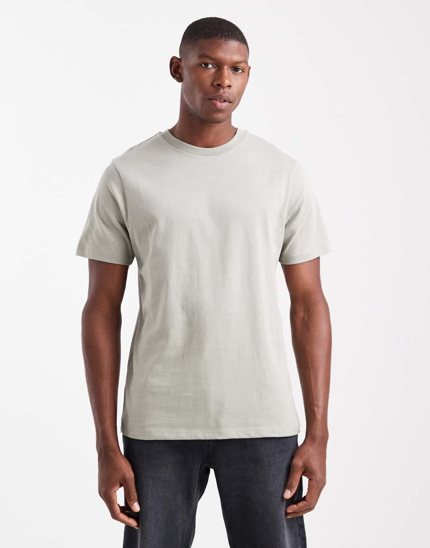 ASOS DESIGN - Basic-T-Shirt in Salbeigrün mit Rundhalsausschnitt von ASOS DESIGN