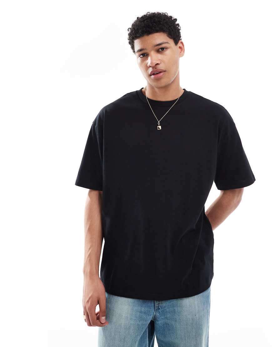 ASOS DESIGN - Basic-T-Shirt in Schwarz mit Oversize-Schnitt von ASOS DESIGN