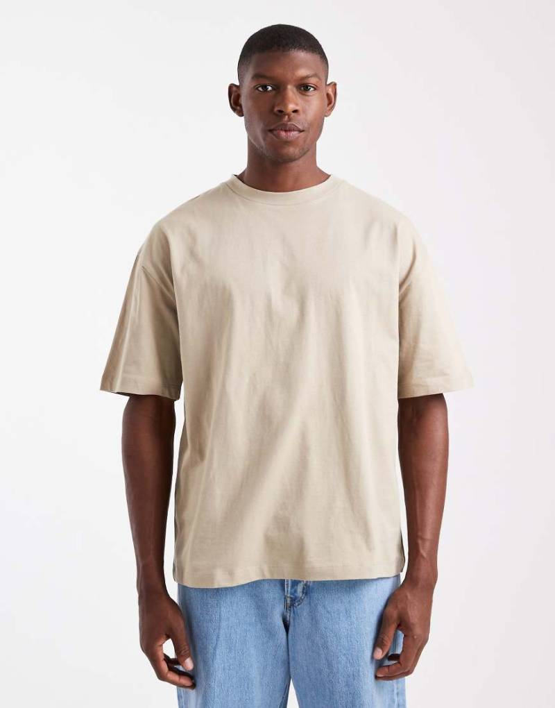 ASOS DESIGN - Basic-T-Shirt in Steinbeige mit Oversize-Schnitt-Neutral von ASOS DESIGN