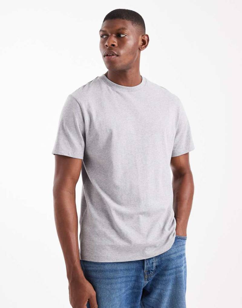 ASOS DESIGN - Basic-T-Shirt in meliertem Grau mit Rundhalsausschnitt von ASOS DESIGN