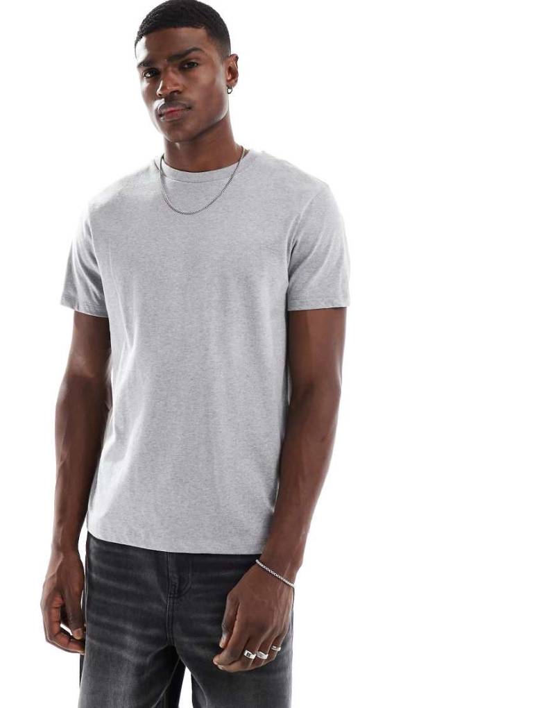 ASOS DESIGN - Basic-T-Shirt in meliertem Grau mit Rundhalsausschnitt von ASOS DESIGN