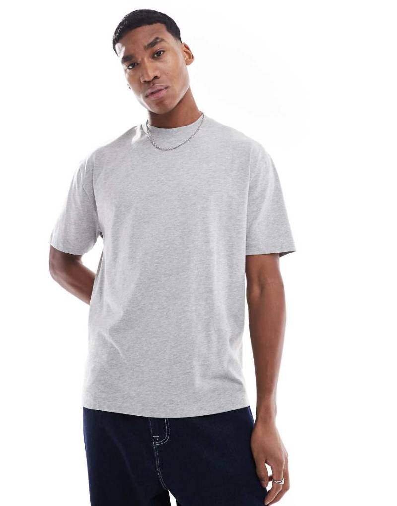 ASOS DESIGN - Basic-T-Shirt in meliertem Grau mit lockerem Schnitt von ASOS DESIGN