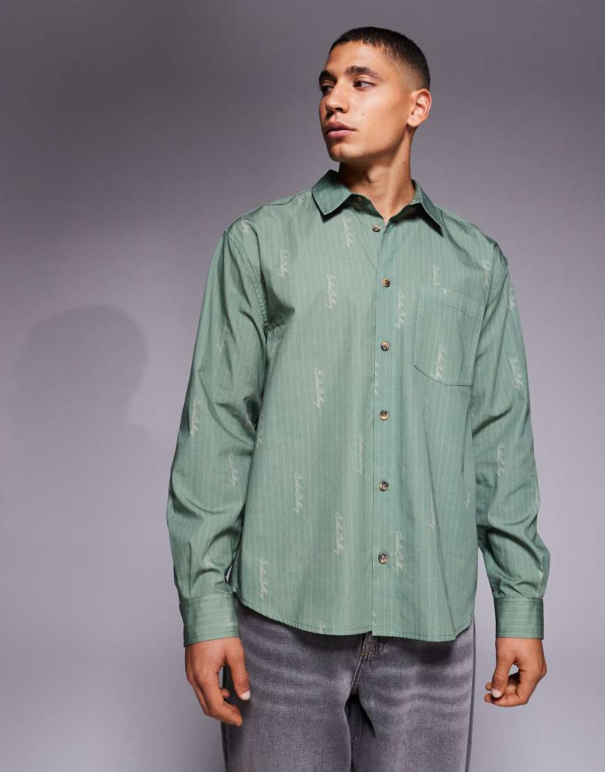ASOS DESIGN - Bedrucktes Relaxed-Fit-Hemd in Grün von ASOS DESIGN
