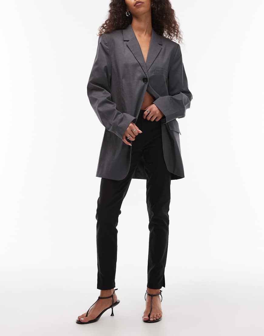 ASOS DESIGN - Bengaline-Zigarettenhose in Feige mit Seitenschlitz-Lila von ASOS DESIGN