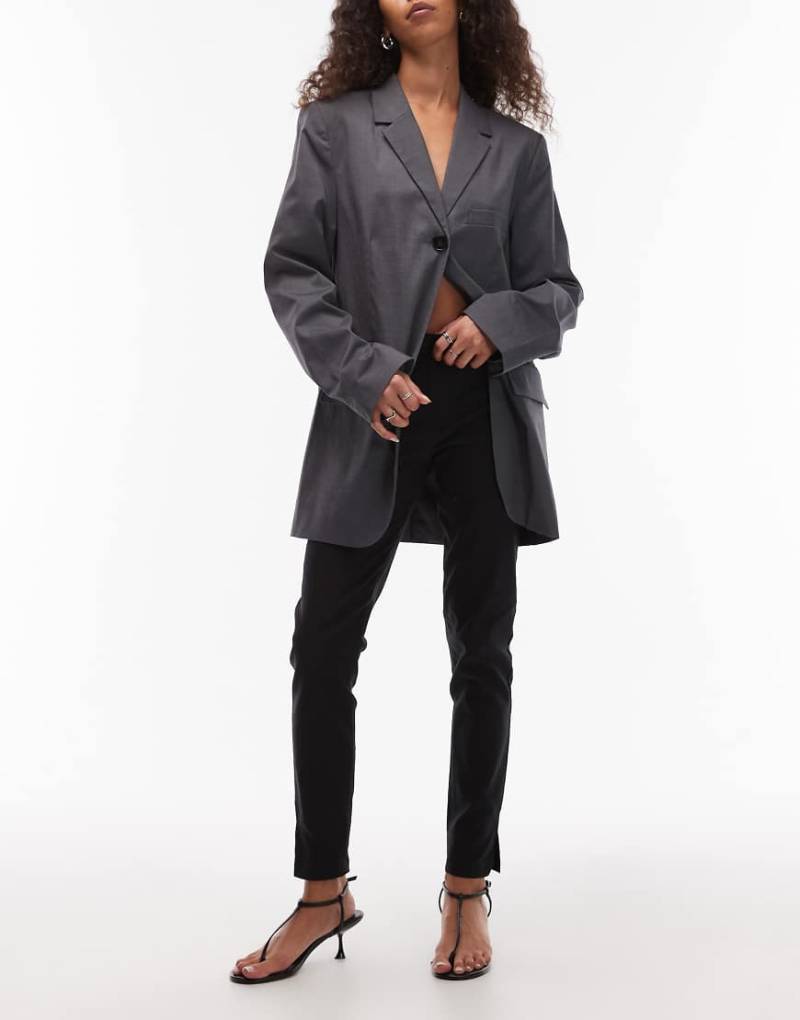 ASOS DESIGN - Bengaline-Zigarettenhose in Feige mit Seitenschlitz-Lila von ASOS DESIGN