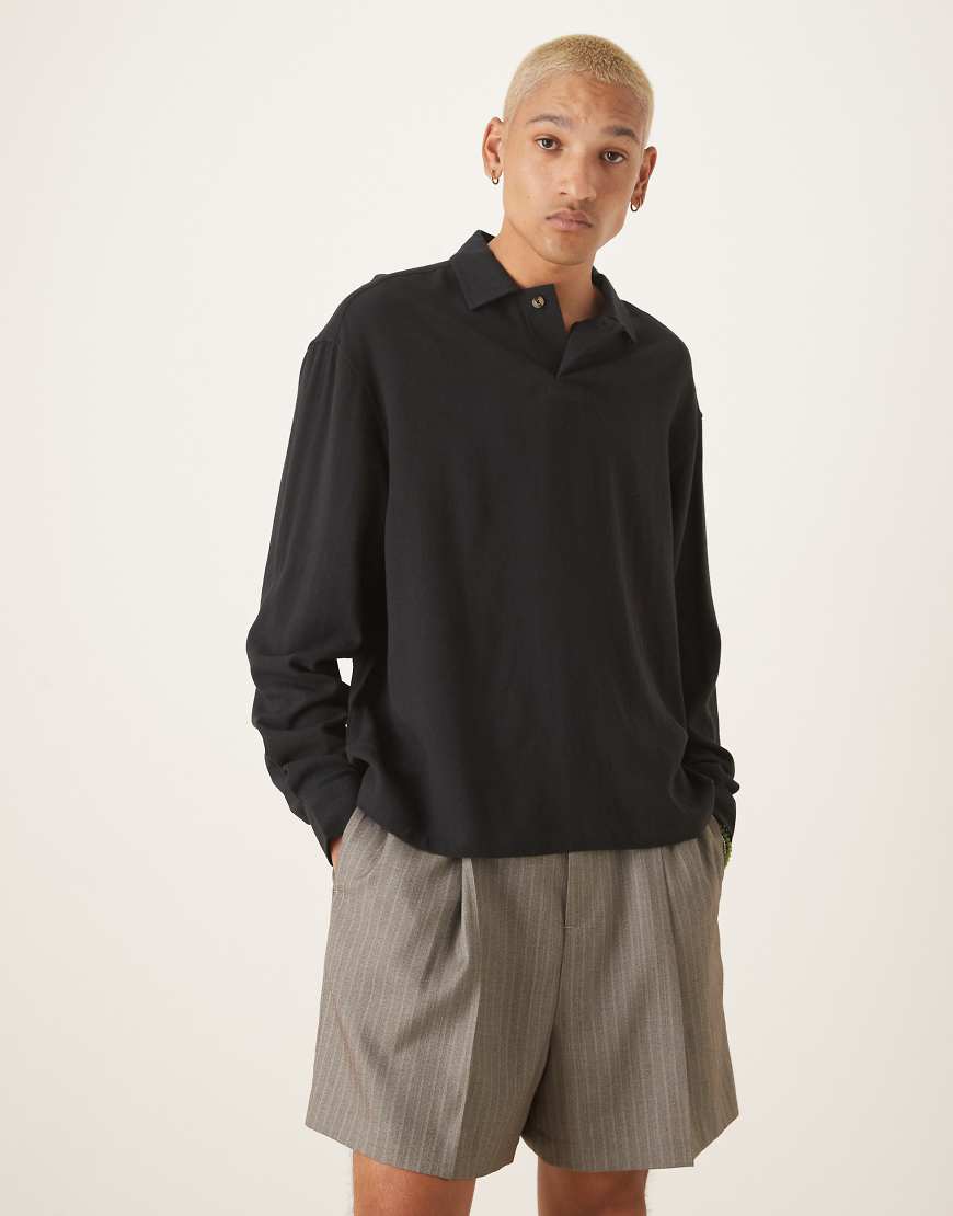 ASOS DESIGN - Elegante Bermuda-Shorts in Grau mit Nadelstreifen und elastischem Bund von ASOS DESIGN