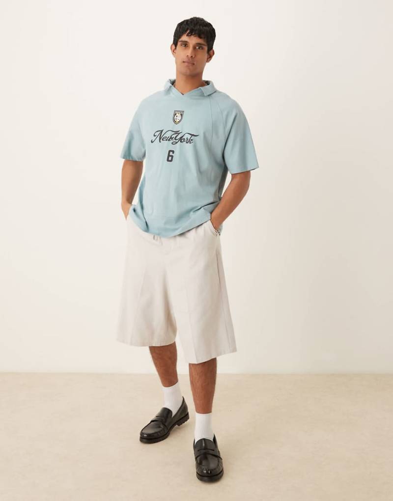 ASOS DESIGN - Bermuda-Shorts in Salbeigrün mit Oversize-Passform von ASOS DESIGN