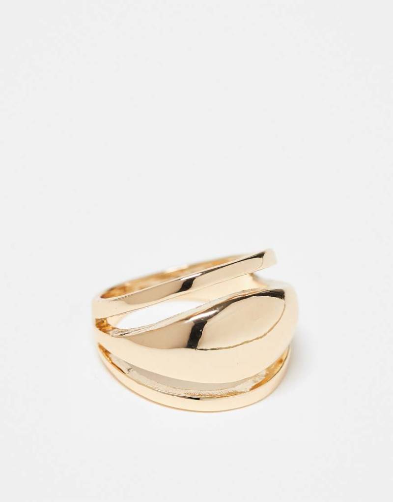 ASOS DESIGN - Blasenring im Goldton mit Lagendesign-Goldfarben von ASOS DESIGN