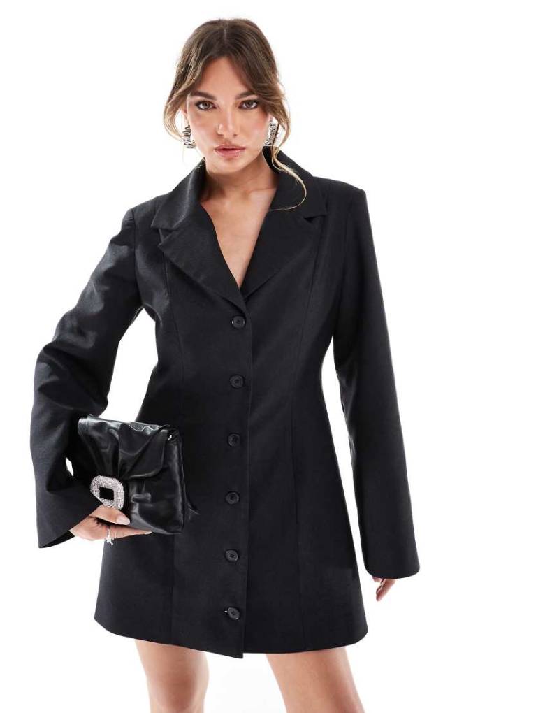 ASOS DESIGN - Blazerkleid in Schwarz mit betonter Taille von ASOS DESIGN