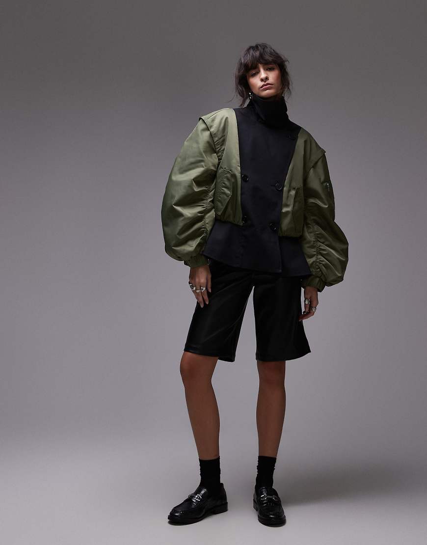 ASOS DESIGN - Bomberjacke im khaki Deconstructed-Design-Grün von ASOS DESIGN