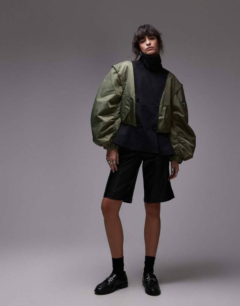 ASOS DESIGN - Bomberjacke im khaki Deconstructed-Design-Grün von ASOS DESIGN