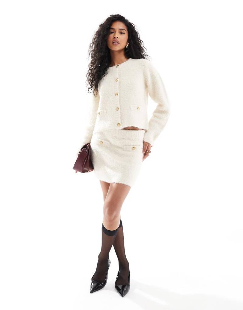 ASOS DESIGN - Bouclé-Minirock, Kombiteil-Weiß von ASOS DESIGN