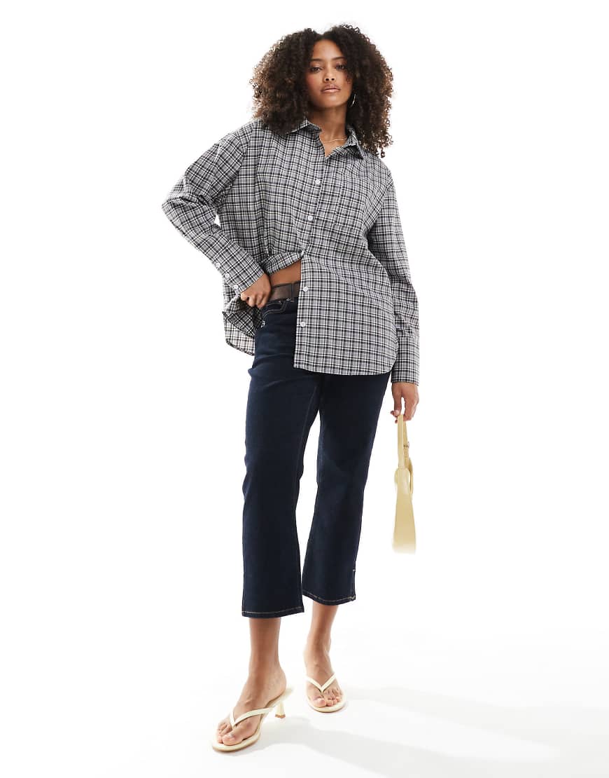 ASOS DESIGN - Braun karierte Oversize-Hemdbluse-Bunt ASOS DESIGN - Braun karierte Oversize-Hemdbluse-Bunt von ASOS DESIGN