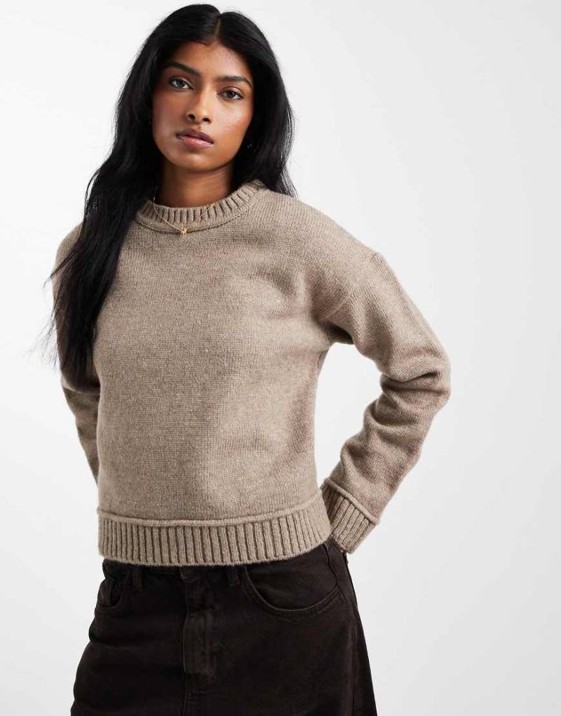 ASOS DESIGN - Breit gerippter Strickpullover in Mokka-Brown ASOS DESIGN - Breit gerippter Strickpullover in Mokka-Brown von ASOS DESIGN