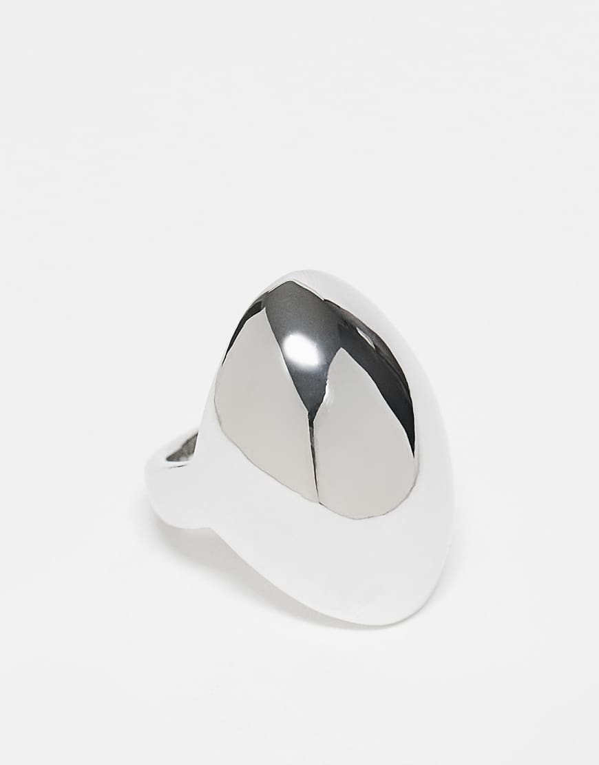 ASOS DESIGN - Breiter, ovaler Ring in Silberton von ASOS DESIGN