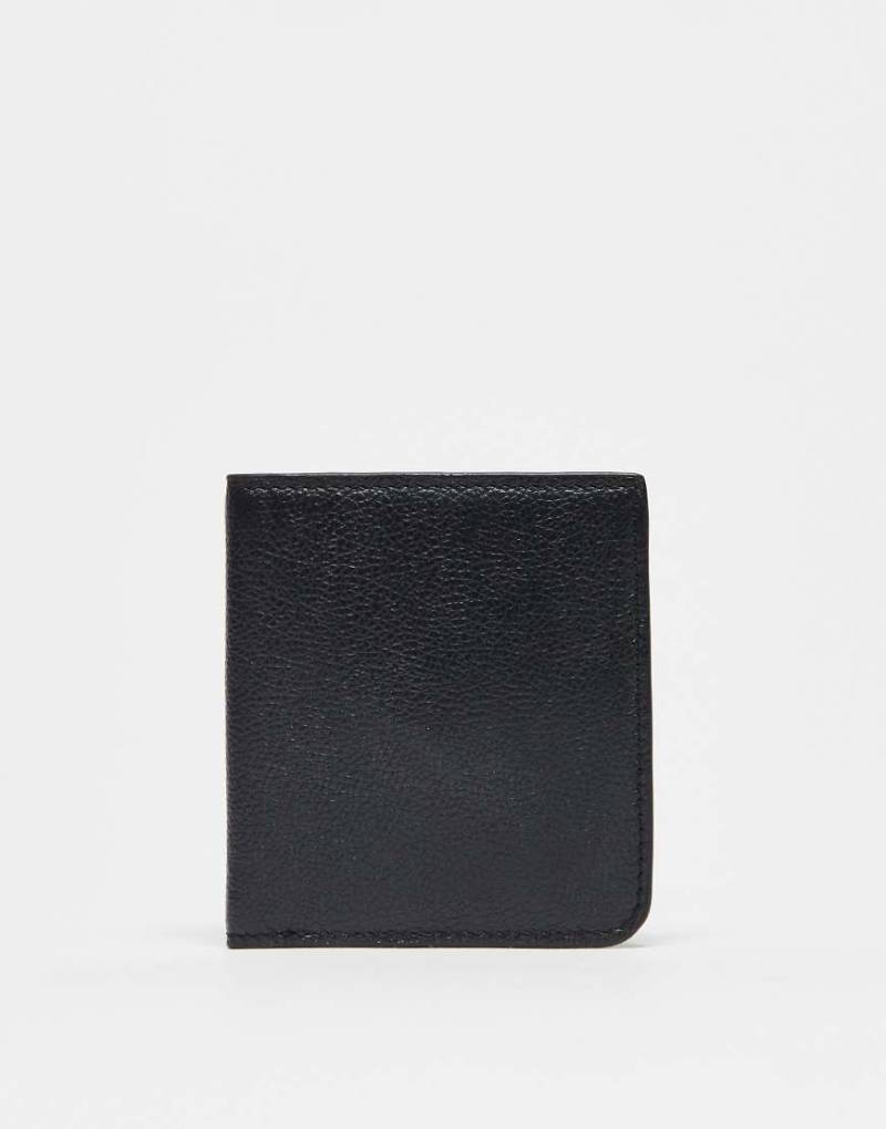 ASOS DESIGN - Bifold Geldbörse aus echtem Leder in Schwarz von ASOS DESIGN