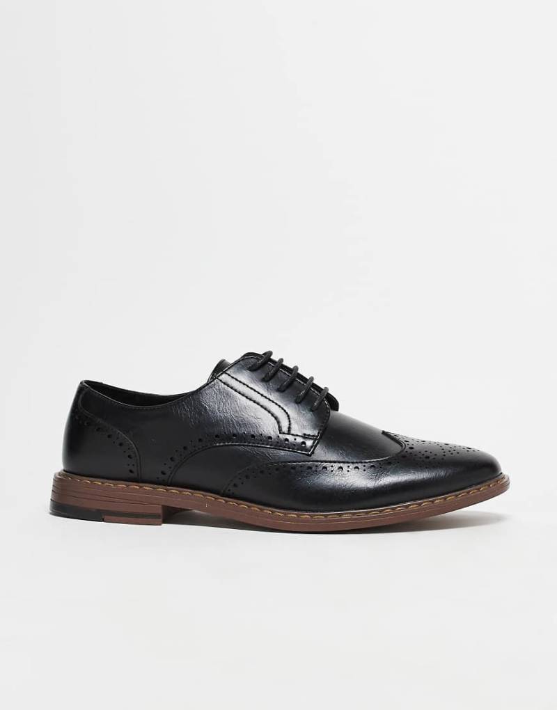 ASOS DESIGN - Budapester aus Kunstleder in Schwarz von ASOS DESIGN