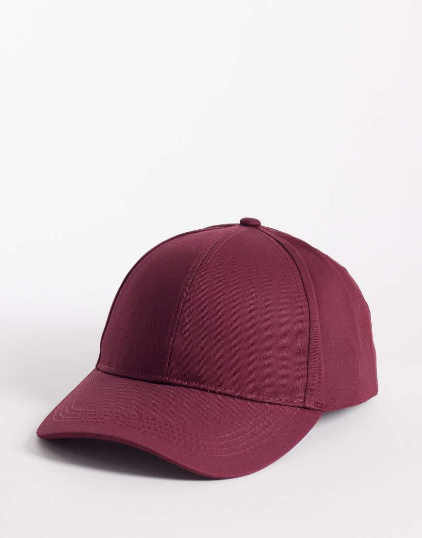 ASOS DESIGN - Burgunderrote Baseballkappe von ASOS DESIGN