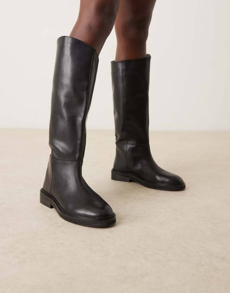 ASOS DESIGN - Callahan - Leder-Reitstiefel in Schwarz von ASOS DESIGN