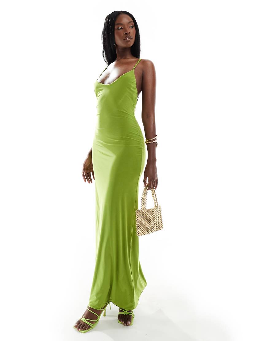 ASOS DESIGN - Camisole-Midikleid in Limettengrün mit Zierknoten an den Trägern ASOS DESIGN - Camisole-Midikleid in Limettengrün mit Zierknoten an den Trägern von ASOS DESIGN