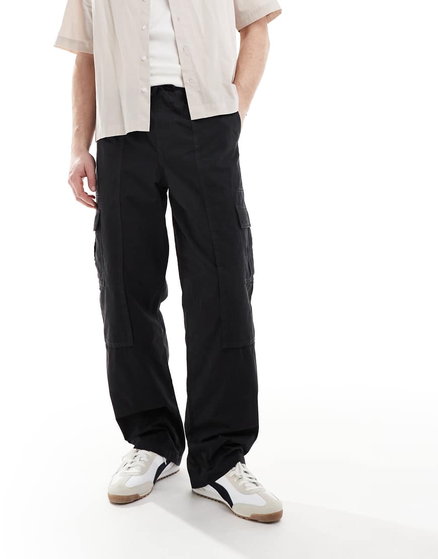ASOS DESIGN - Cargohose mit weitem Schnitt in Schwarz von ASOS DESIGN