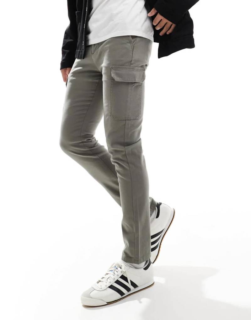 ASOS DESIGN - Cargohose mit engem Schnitt in Grau von ASOS DESIGN