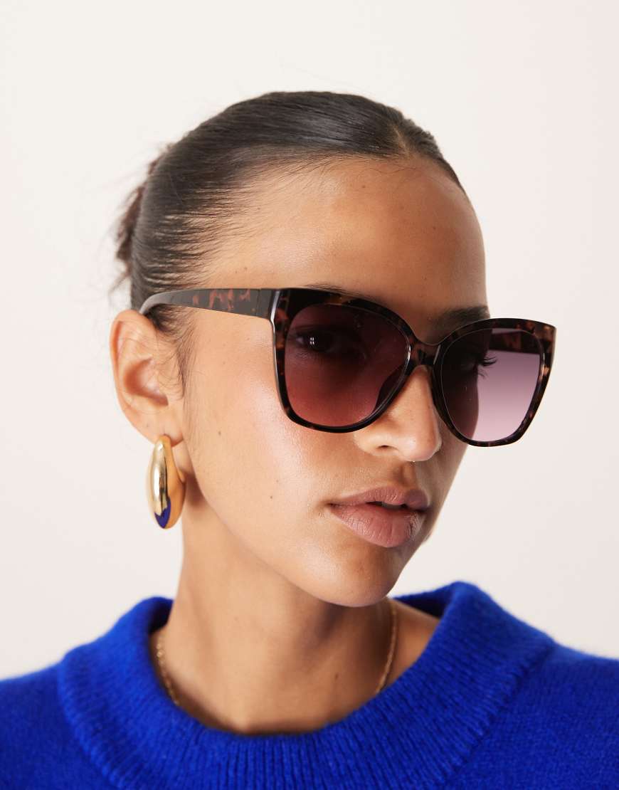 ASOS DESIGN - Cat-Eye-Sonnenbrille in Schildpatt-Optik-Braun ASOS DESIGN - Cat-Eye-Sonnenbrille in Schildpatt-Optik-Braun von ASOS DESIGN