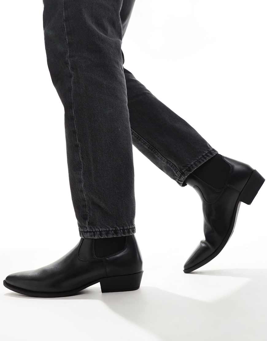 ASOS DESIGN - Chelsea-Stiefel in Schwarz mit kubanischem Absatz von ASOS DESIGN