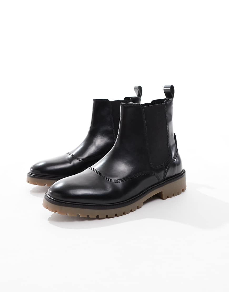 ASOS DESIGN - Chelsea-Stiefel in polierter Optik mit Gummisohle-Schwarz ASOS DESIGN - Chelsea-Stiefel in polierter Optik mit Gummisohle-Schwarz von ASOS DESIGN