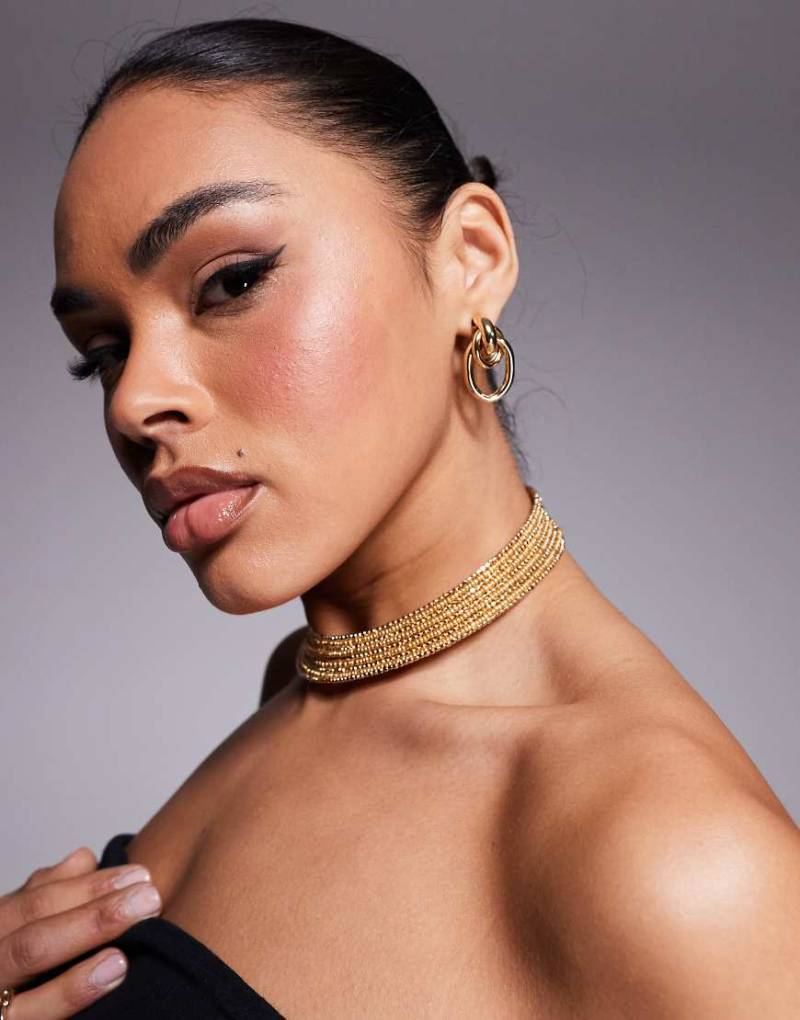 ASOS DESIGN - Choker-Halskette mit goldenem Perlendesign-Goldfarben von ASOS DESIGN