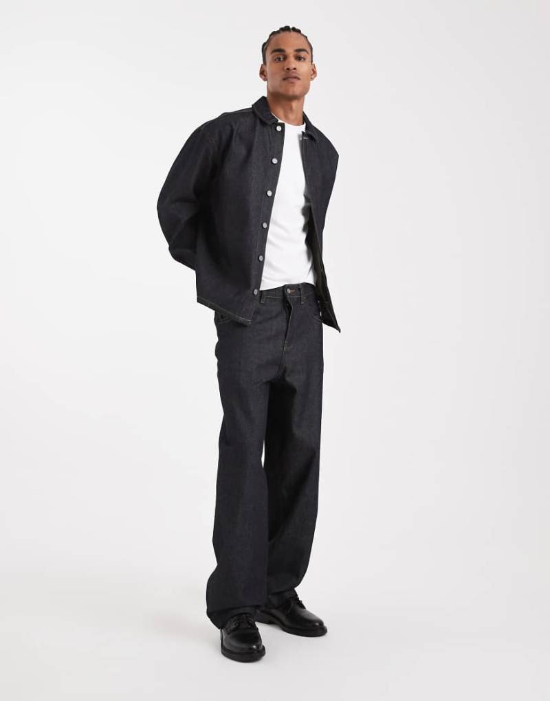 ASOS DESIGN - Circular Design Collection - Schwere, lockere Straight Jeans in Indigoblau, Kombiteil von ASOS DESIGN