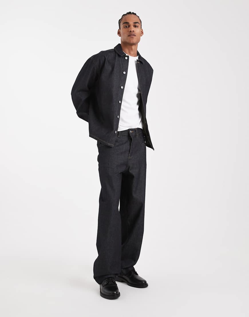 ASOS DESIGN - Circular Design Collection - Schwere, lockere Straight Jeans in Indigoblau, Kombiteil von ASOS DESIGN