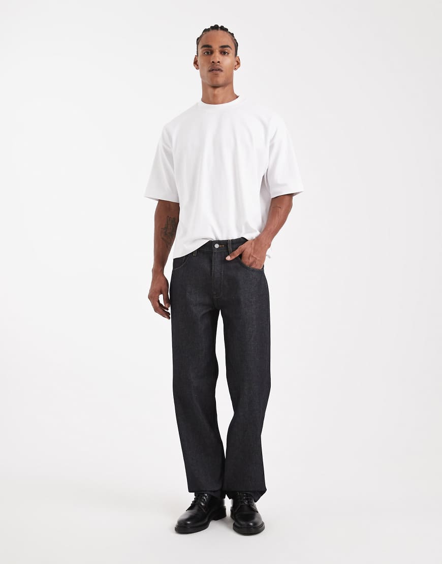 ASOS DESIGN Circular Design Collection - Schwere Straight Jeans in Indigoblau von ASOS DESIGN