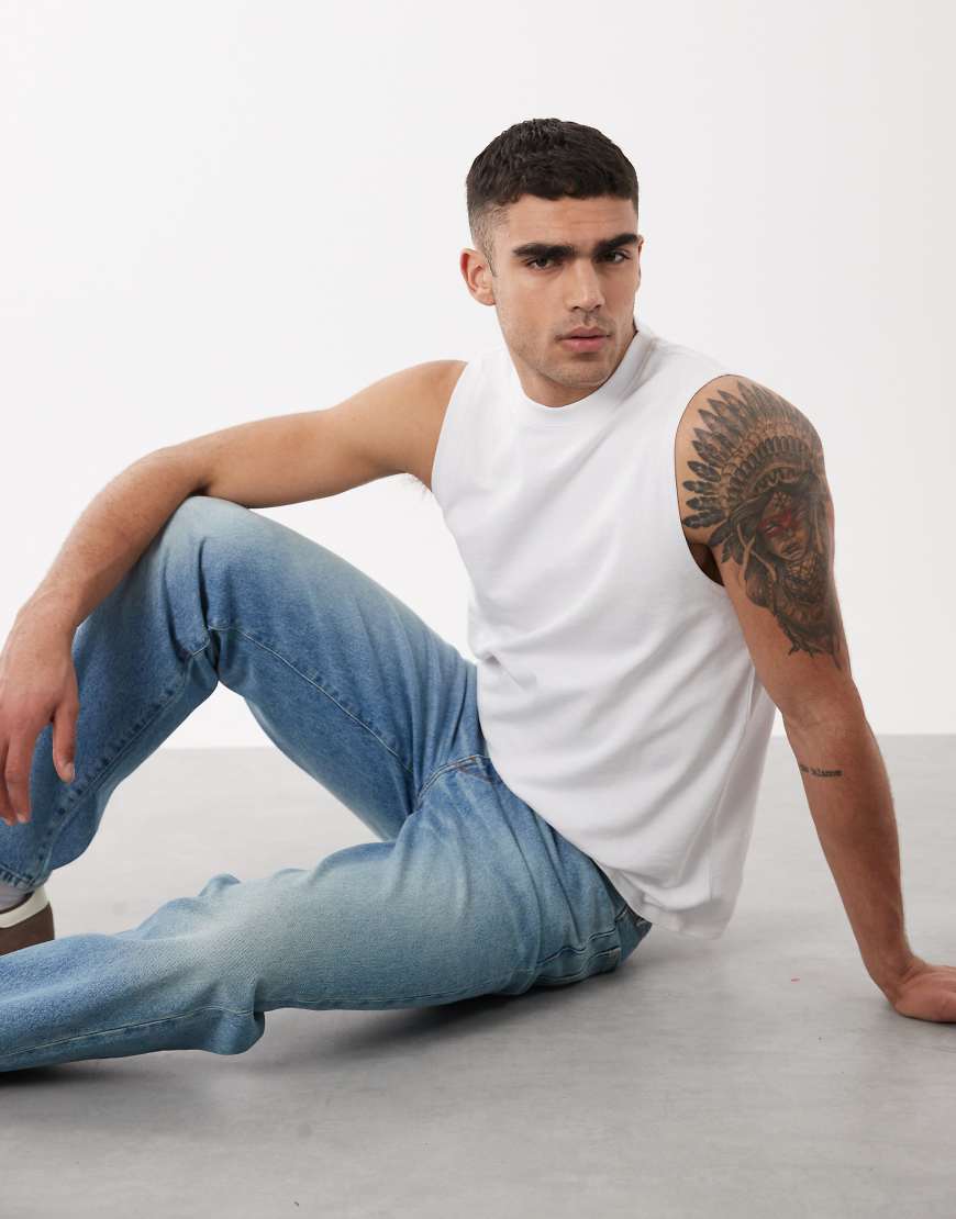 ASOS DESIGN - Circular Design Collection - Tanktop in Weiß mit normalem Schnitt von ASOS DESIGN