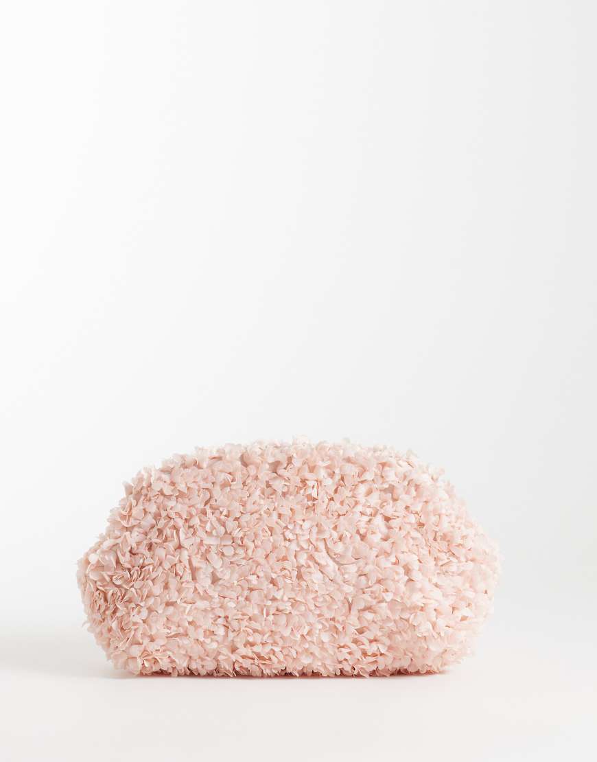 ASOS DESIGN - Clutch in Rosa mit Rüschen von ASOS DESIGN