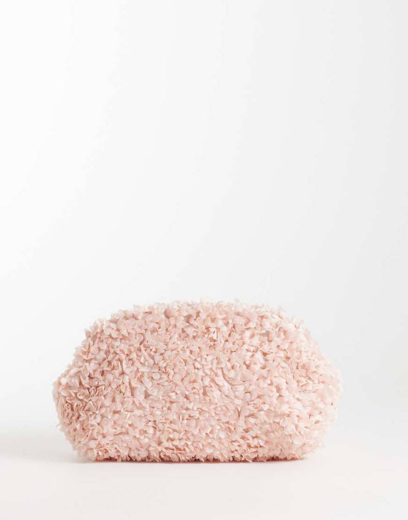ASOS DESIGN - Clutch in Rosa mit Rüschen von ASOS DESIGN