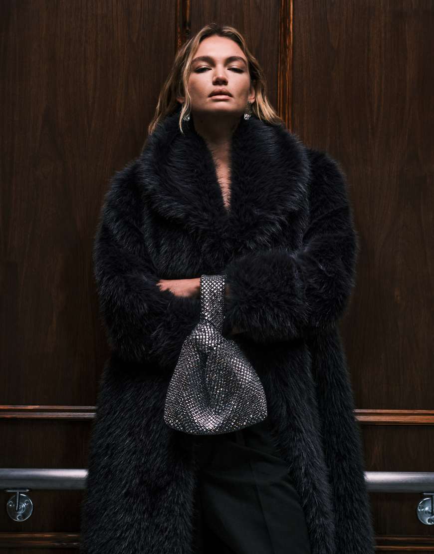 ASOS DESIGN - Clutch in Silber mit Strassbesatz und Schlaufenhenkel-Keine Farbe von ASOS DESIGN