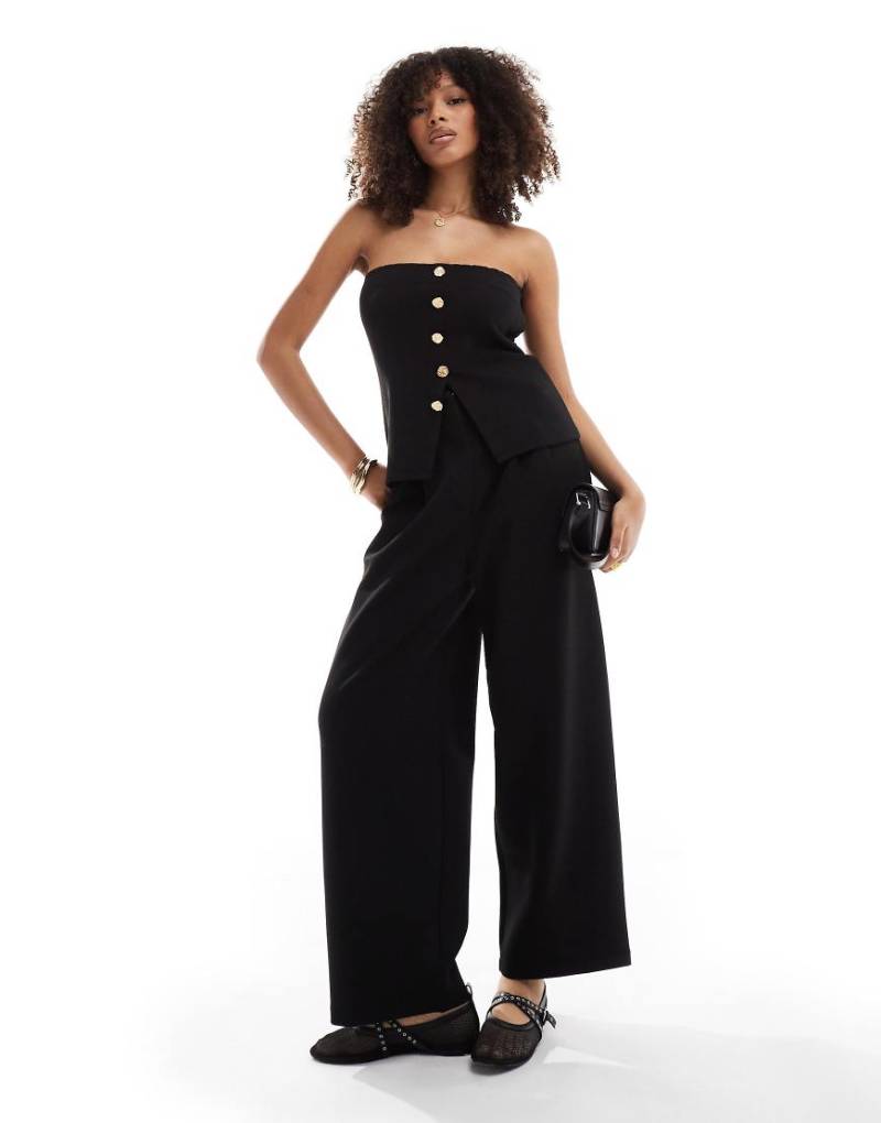 ASOS DESIGN - Cocoon-Jogginghose aus neoprenartigem Material in Schwarz, Kombiteil von ASOS DESIGN