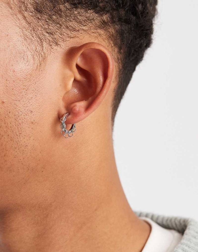 ASOS DESIGN - Creolen in Silberoptik mit Ringdetails von ASOS DESIGN