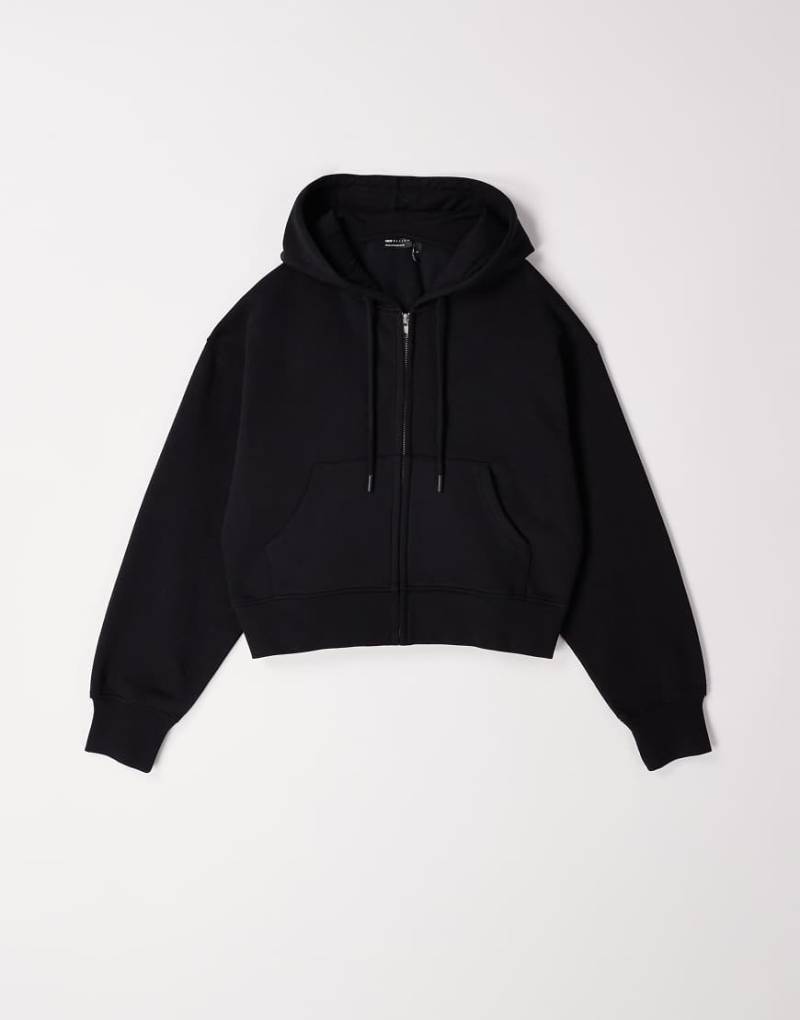 ASOS DESIGN - Cropped-Kapuzenjacke in Schwarz mit weicher Innenseite und Reißverschluss ASOS DESIGN - Cropped-Kapuzenjacke in Schwarz mit weicher Innenseite und Reißverschluss von ASOS DESIGN