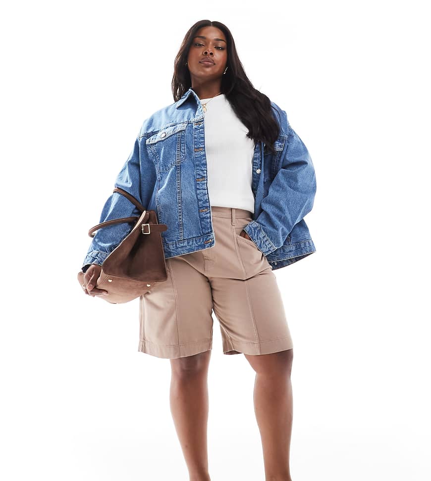 ASOS DESIGN Curve - Boardshorts in Sandgelb-Neutral von ASOS DESIGN